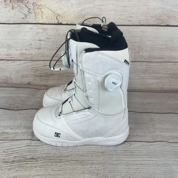 DC Lotus BOA Snowboard Boots Womens Sz 5 All White