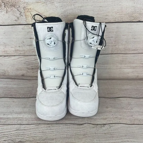 DC Lotus BOA Snowboard Boots Womens Sz 5 All White