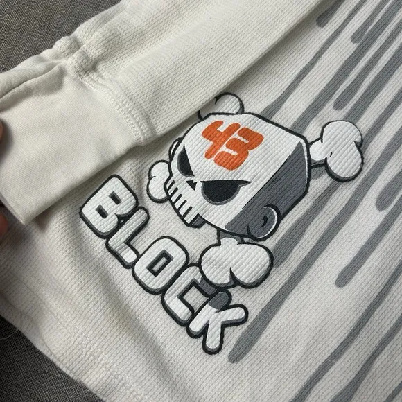 DC Shoes Ken Block 43 Monster Waffle Thermal Graphic T-shirt Men Small White