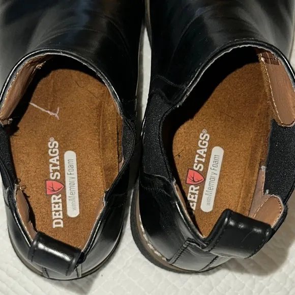 Deer Stag Men's Black Leather Chelsea Boots size 6 excellent condition