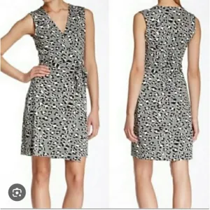 Diane Von Furstenberg new yahzi short true wrap gray cheetah print dress