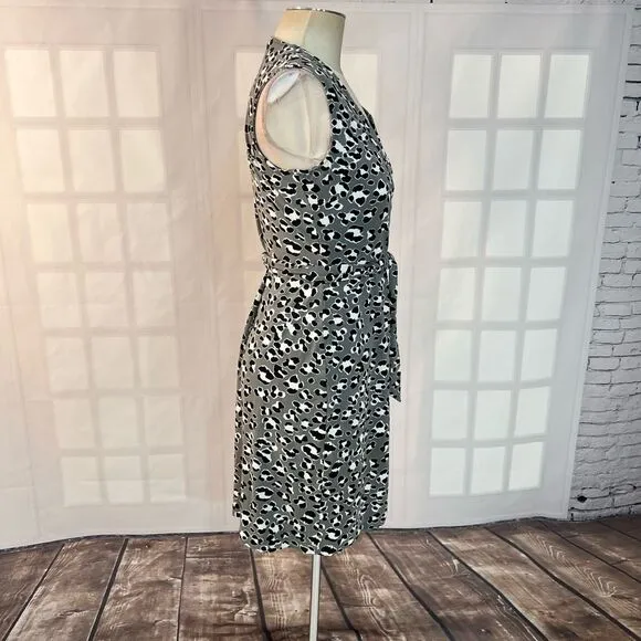 Diane Von Furstenberg new yahzi short true wrap gray cheetah print dress