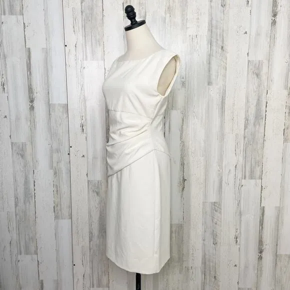 Diane Von Furstenberg Womens Jori Dress Size 10 Cream Classic Career Ruched