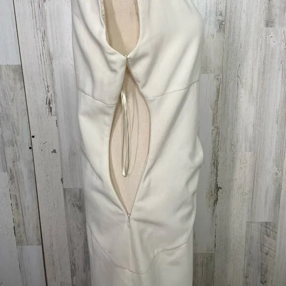 Diane Von Furstenberg Womens Jori Dress Size 10 Cream Classic Career Ruched