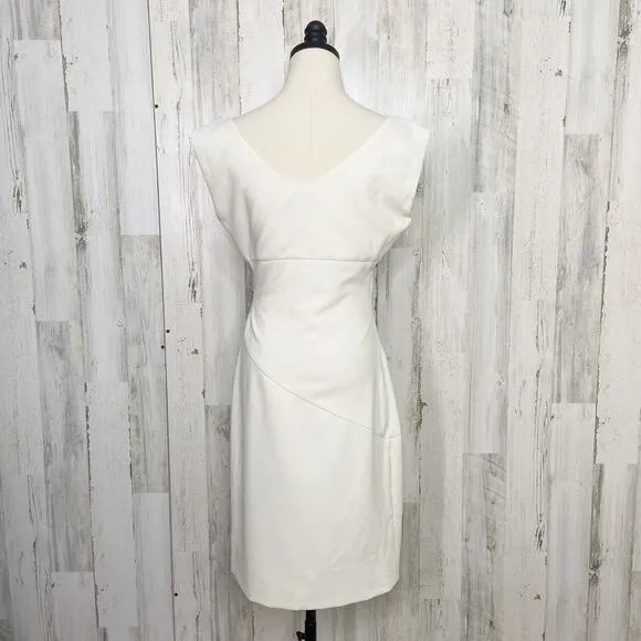 Diane Von Furstenberg Womens Jori Dress Size 10 Cream Classic Career Ruched