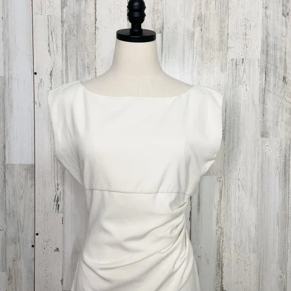 Diane Von Furstenberg Womens Jori Dress Size 10 Cream Classic Career Ruched
