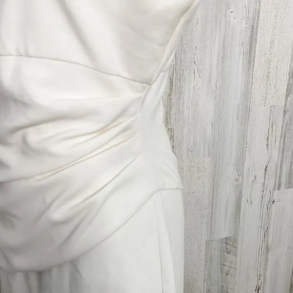 Diane Von Furstenberg Womens Jori Dress Size 10 Cream Classic Career Ruched
