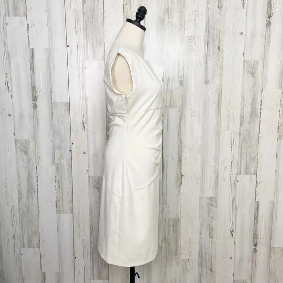 Diane Von Furstenberg Womens Jori Dress Size 10 Cream Classic Career Ruched