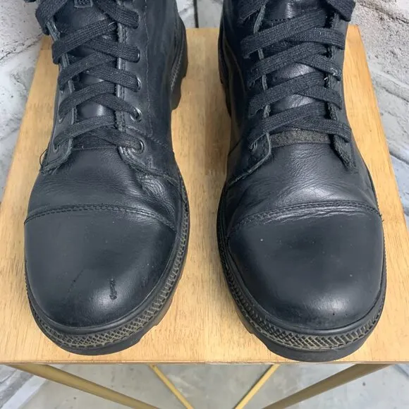 Diesel Butch Black Leather Lace Up Chucky Sole Y2K Combat Boots