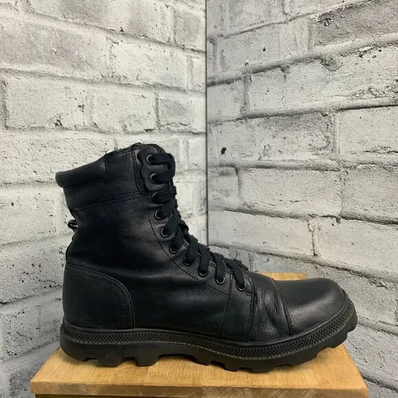 Diesel Butch Black Leather Lace Up Chucky Sole Y2K Combat Boots