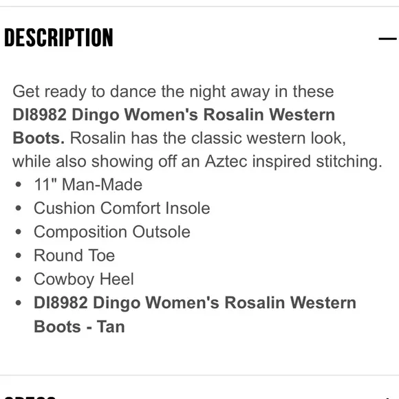 Dingo by Dan Post Rosalin Embroidered Western Boots like new condition Size 6