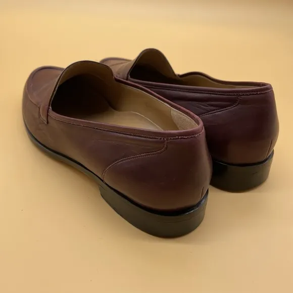 Dino Monti Vtg Size 9.5 M Slip On Loafer Tan Womens Made in Italy Burgundy