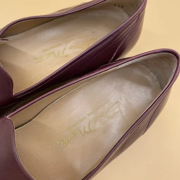 Dino Monti Vtg Size 9.5 M Slip On Loafer Tan Womens Made in Italy Burgundy
