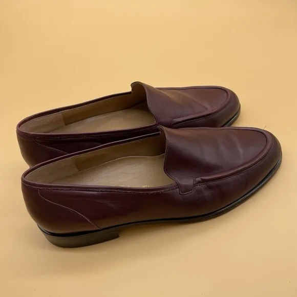 Dino Monti Vtg Size 9.5 M Slip On Loafer Tan Womens Made in Italy Burgundy
