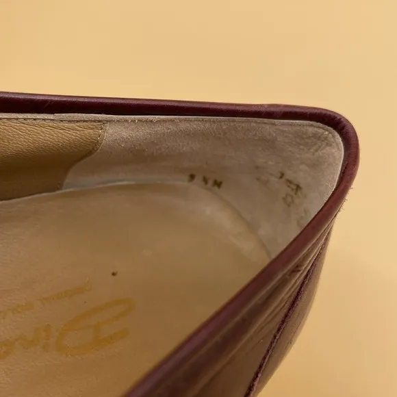 Dino Monti Vtg Size 9.5 M Slip On Loafer Tan Womens Made in Italy Burgundy