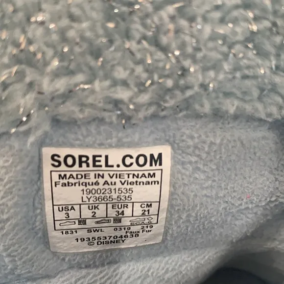 Disney X Sorel Youth Whitney Frozen Elsa Boots FrostedPurple Size 3 Us Eu/37