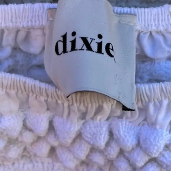 DIXIE Poplin Crochet Midi White Dress Size Small
