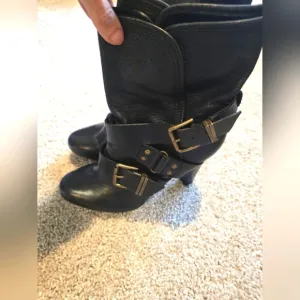 DKNYC - Black Leather Women's Boots
