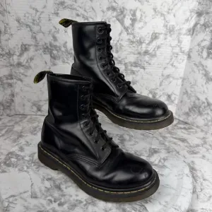 Doc Dr. Martens Womens Black Lace up Combat Boots 1460 Smooth Leather Size 9