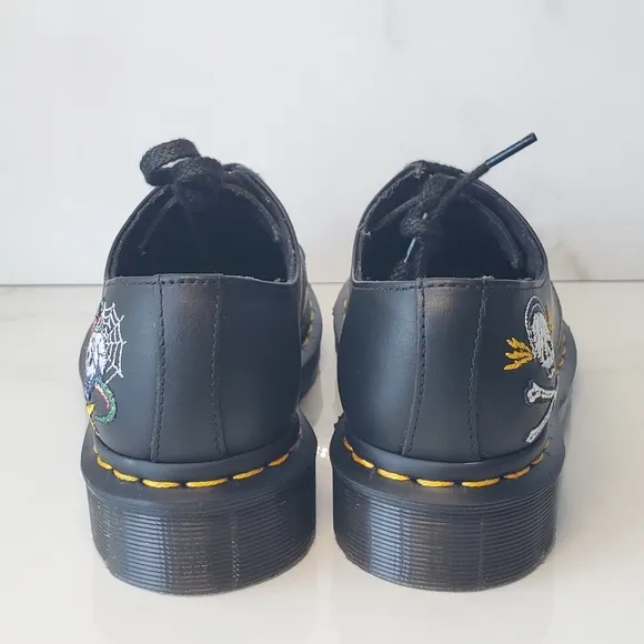 Doc Martens 1461 Souvenir Embroider Patch Skull Leather Shoes