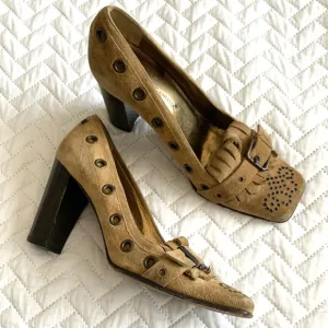 Dolce &amp; Gabbana vintage Suede square toed pumps, 39