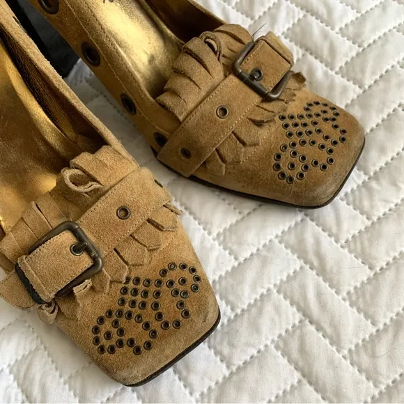 Dolce &amp; Gabbana vintage Suede square toed pumps, 39