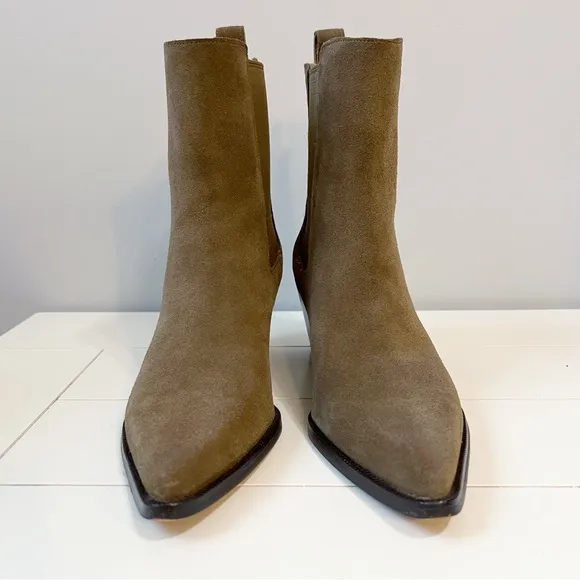 Dolce Vita Shadie H2O Western Bootes Army Green Suede Size 7