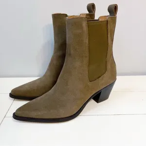 Dolce Vita Shadie H2O Western Bootes Army Green Suede Size 7