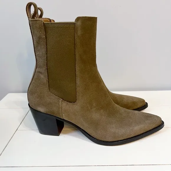 Dolce Vita Shadie H2O Western Bootes Army Green Suede Size 7