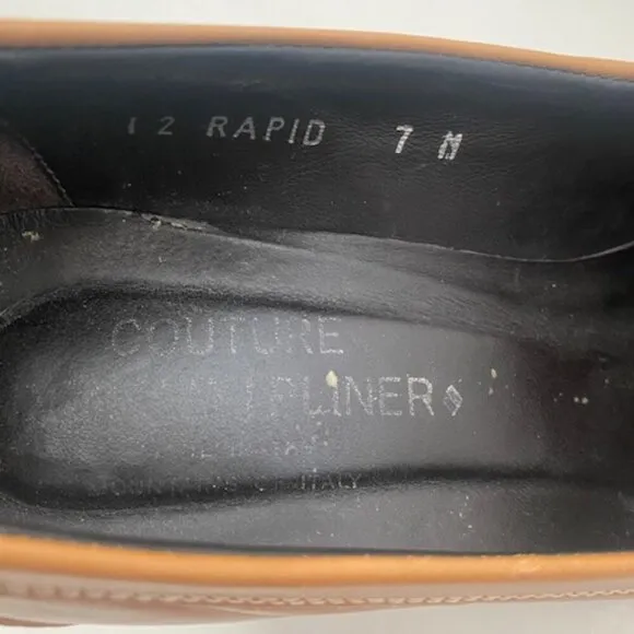 DONALD J. PLINER Italian Leather &quot;Rapid&quot; Tan/Camel Pump Heel Shoes 7
