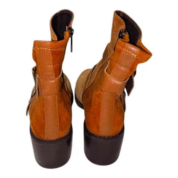 Donald Pliner Women's Darby Suede Buckle Zip Mid-Calf Boots Brown Size 7