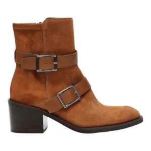 Donald Pliner Women's Darby Suede Buckle Zip Mid-Calf Boots Brown Size 7