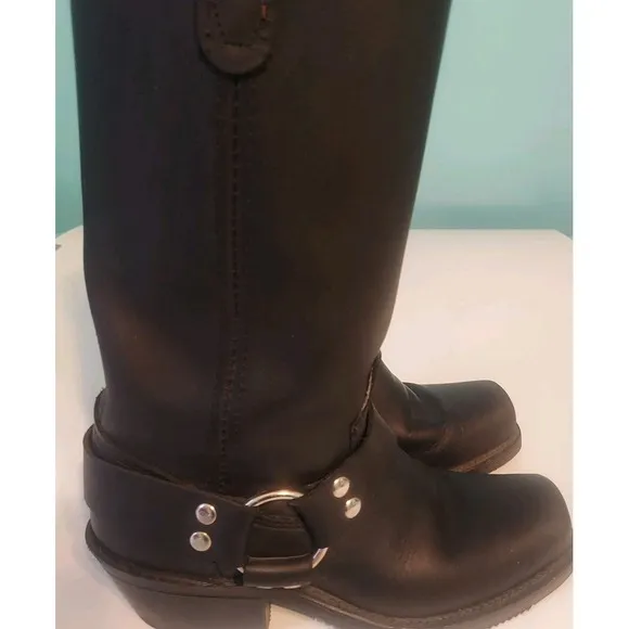 Double H Harness Boots Men 7.5 M Pull On Biker Black Leather Motorcycle   N11220