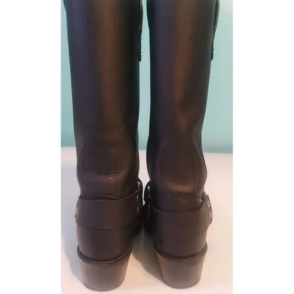 Double H Harness Boots Men 7.5 M Pull On Biker Black Leather Motorcycle   N11220