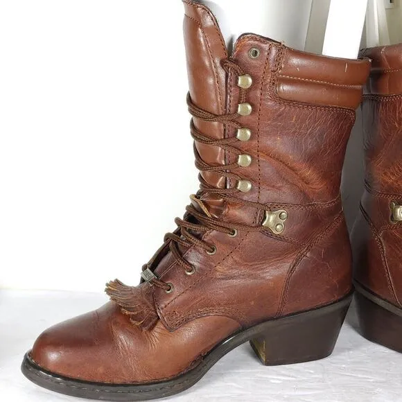 Double H Women's Opanka US8M Brown Full Grain Leather Roper Packer Boots