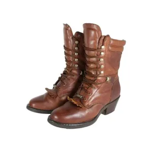 Double H Women's Opanka US8M Brown Full Grain Leather Roper Packer Boots