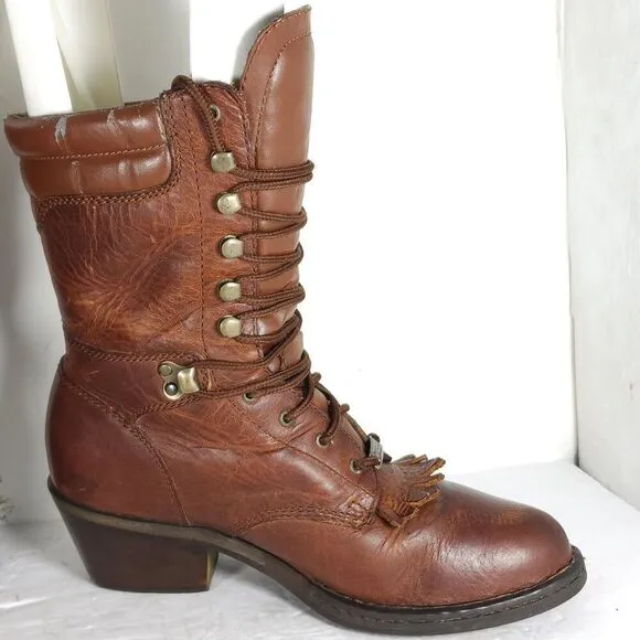 Double H Women's Opanka US8M Brown Full Grain Leather Roper Packer Boots