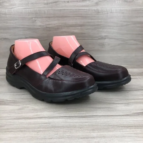 Dr. Comfort Mary Jane Shoes Women's 9 Betsy Burgundy Leather Hook and Loop Ortho