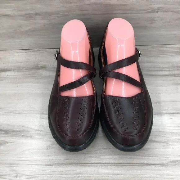Dr. Comfort Mary Jane Shoes Women's 9 Betsy Burgundy Leather Hook and Loop Ortho