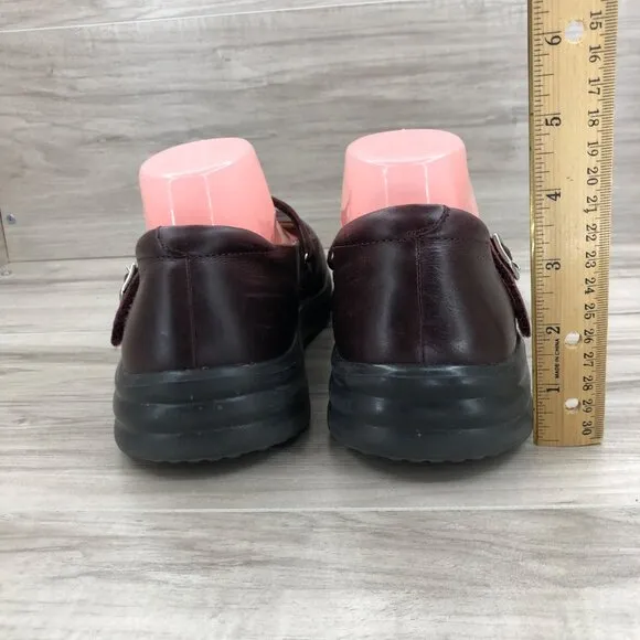 Dr. Comfort Mary Jane Shoes Women's 9 Betsy Burgundy Leather Hook and Loop Ortho