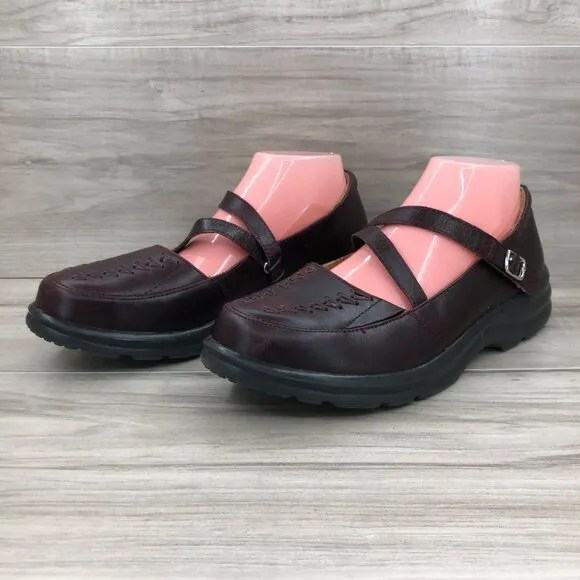 Dr. Comfort Mary Jane Shoes Women's 9 Betsy Burgundy Leather Hook and Loop Ortho