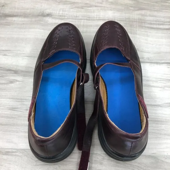 Dr. Comfort Mary Jane Shoes Women's 9 Betsy Burgundy Leather Hook and Loop Ortho