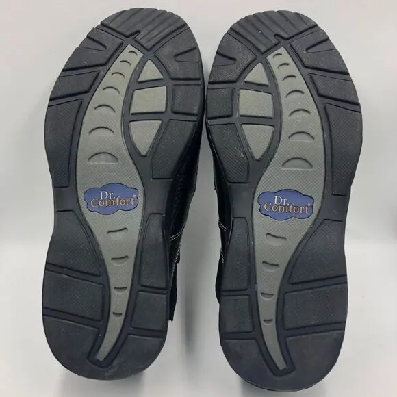 Dr Comfort Men's Black Diabetic Comfort Casual Fisherman Shoes Size 11W Slip On