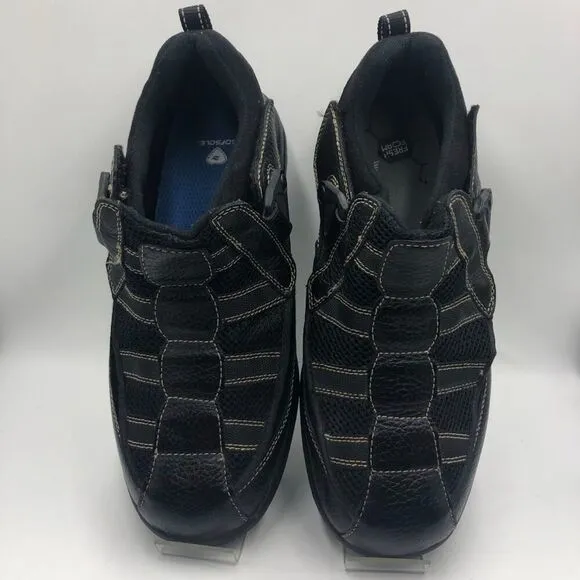 Dr Comfort Men's Black Diabetic Comfort Casual Fisherman Shoes Size 11W Slip On