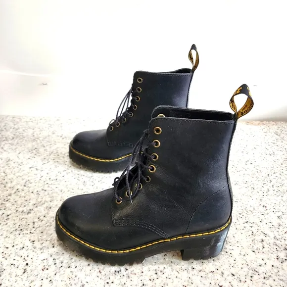 Dr. Marten Shriver Black Leather Boots Size 7