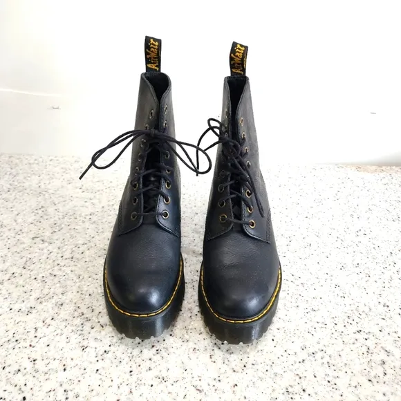 Dr. Marten Shriver Black Leather Boots Size 7