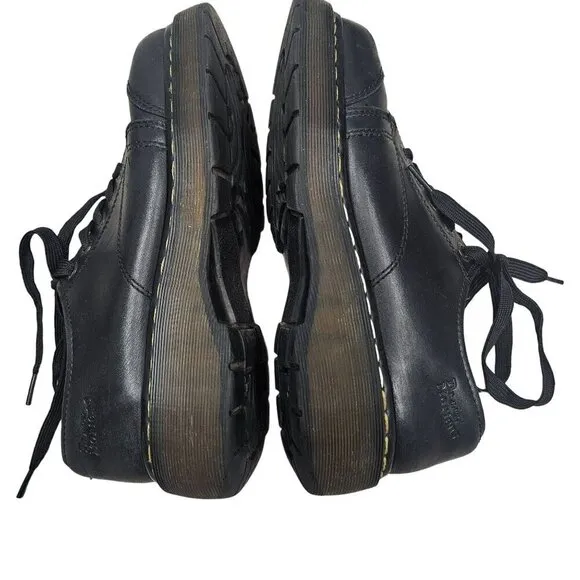 Dr. Martens 10960 Black Leather Oxford Platform Cap Toe Shoes Womens Size 10