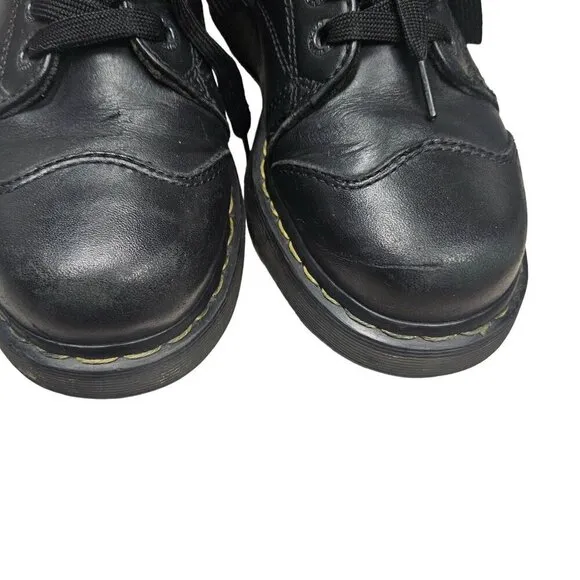 Dr. Martens 10960 Black Leather Oxford Platform Cap Toe Shoes Womens Size 10