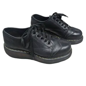 Dr. Martens 10960 Black Leather Oxford Platform Cap Toe Shoes Womens Size 10