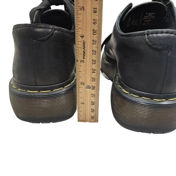 Dr. Martens 10960 Black Leather Oxford Platform Cap Toe Shoes Womens Size 10